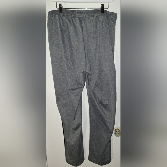 Gray Adidas Track Pants with Black Stripes - Picture 3 of 9